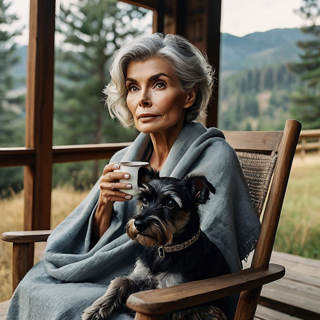 A woman in her 60s sits on a porch swing, reading a book about healing and lung health.